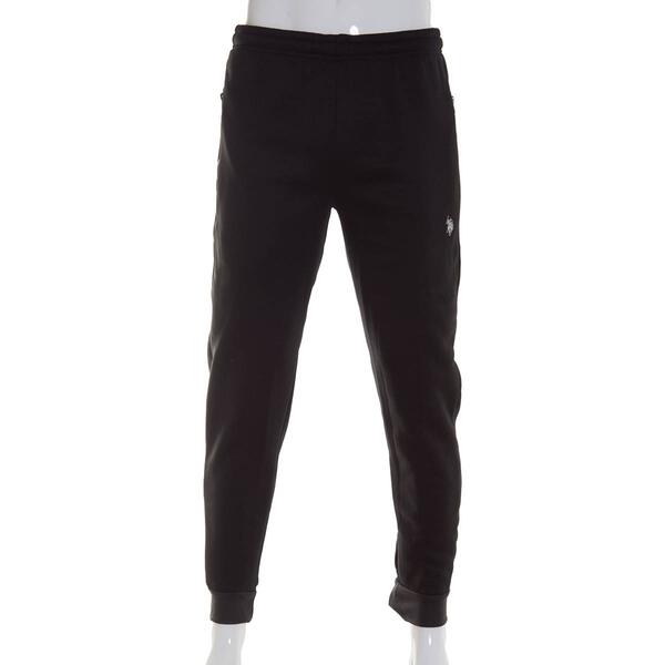 Mens U.S. Polo Assn.(R) Solid Fleece Zipper Pocket Joggers - image 