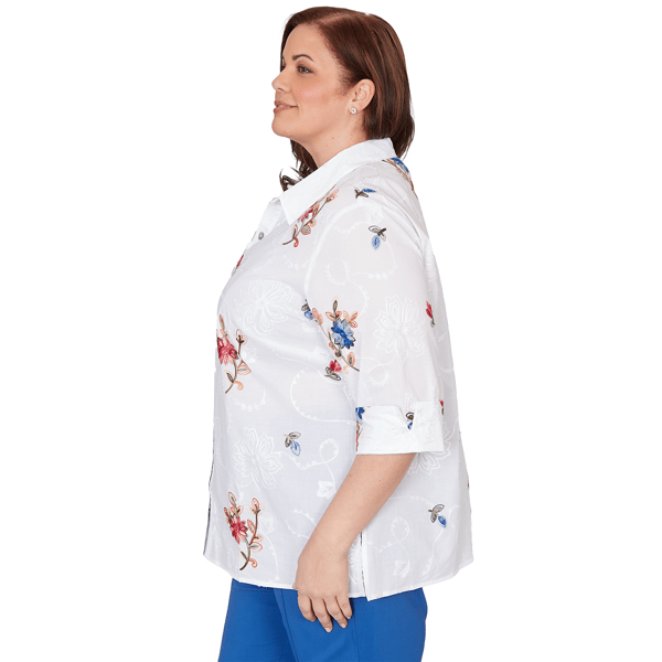 Plus Size Alfred Dunner The Royal Treatment Floral Button Blouse