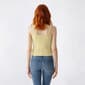 Juniors Pink Rose V Neck Pointelle Button Down Sweater Vest - image 2