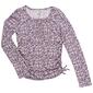 Girls &#40;7-16&#41; One Step Up Side Cinch Floral Yummy Long Sleeve Top - image 1