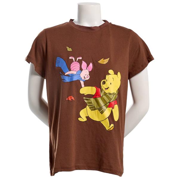 Juniors Freeze Front/Back Pooh & Piglet Leaves Tee - image 