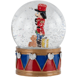 Northlight 6in. Nutcracker with Teddy Bear Christmas Snow Globe