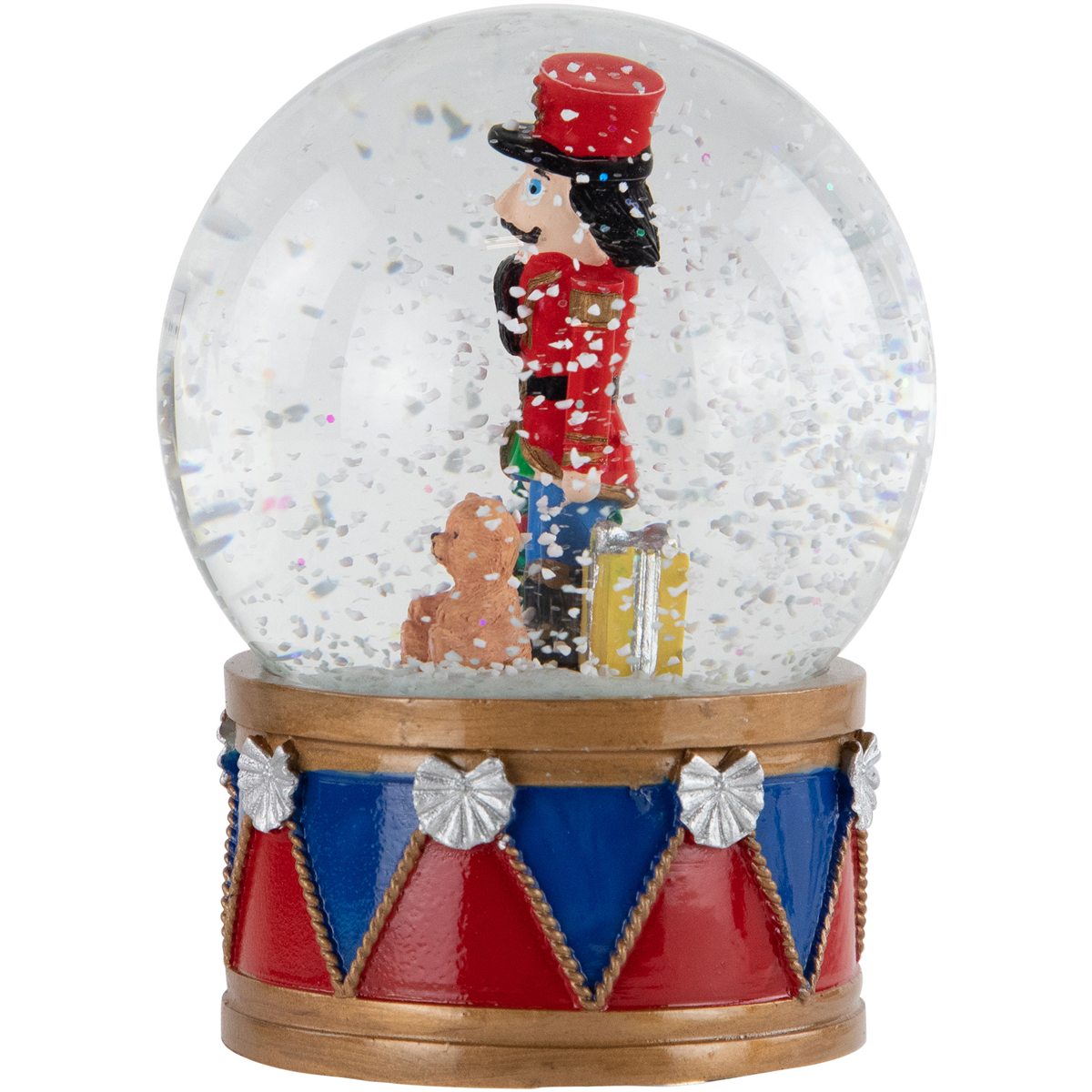 Northlight 6in. Nutcracker with Teddy Bear Christmas Snow Globe