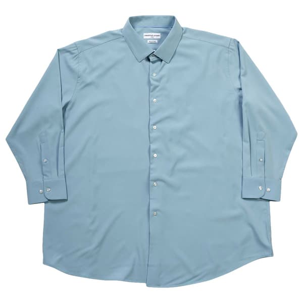 Mens Big & Tall Christian Aujard Blue Performance Dress Shirt - image 