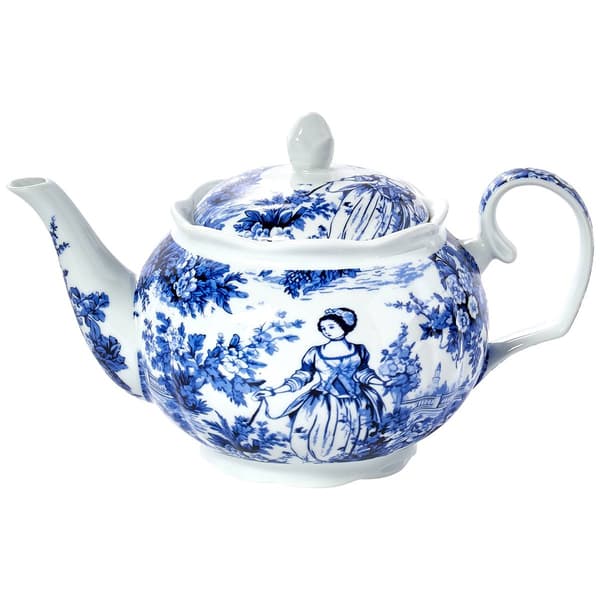 Home Essentials 37oz. Toile Scallop Teapot - image 