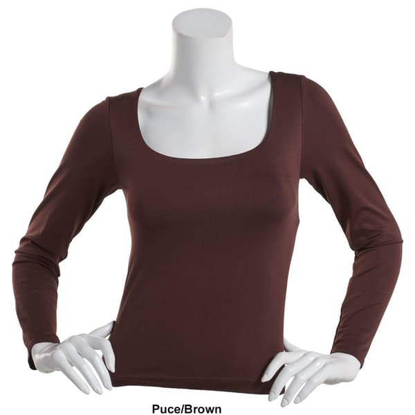 Juniors Wallflower Seamless Shelf Bra Long Sleeve Tee