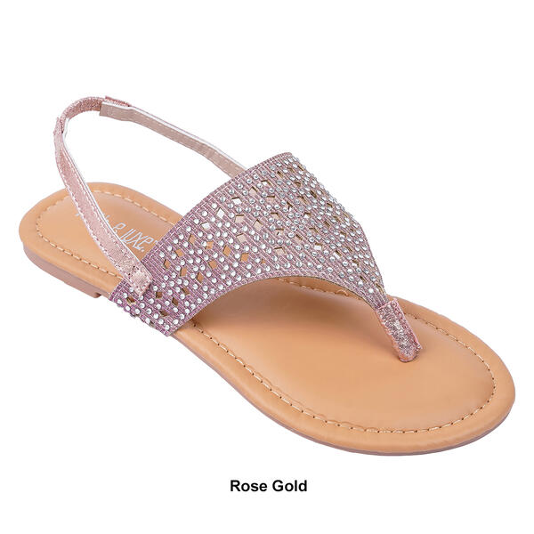 Womens Fifth & Luxe Shimmer Cut-Out Thong Sandals