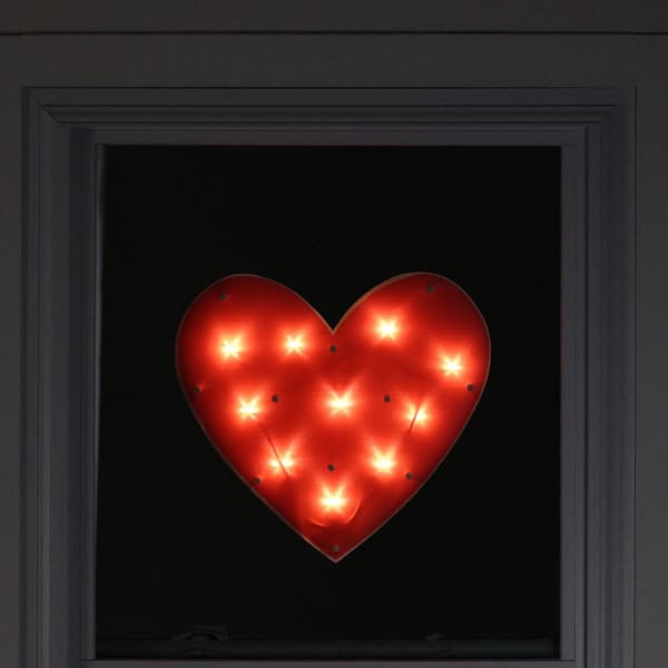 Northlight Seasonal Lighted Red Heart Window Silhouette