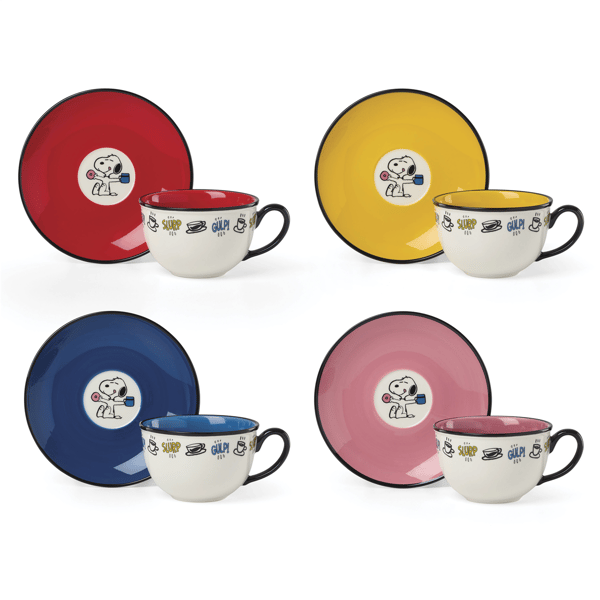 Lenox® Chef Snoopy Tea Cup & Saucers - Set of 4 - image 