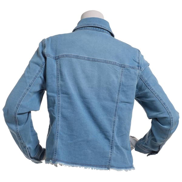 Womens Baccini Fray Hem Trucker Denim Jacket