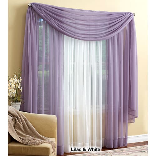 Roma II Voile Sheer Rod Pocket Curtain Panel