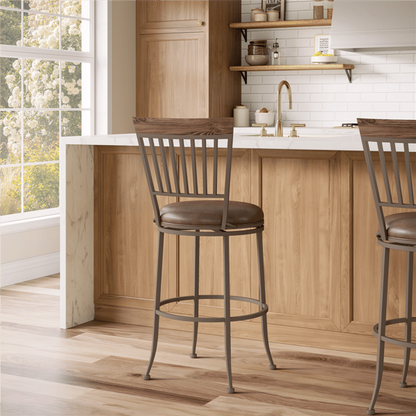 HH2 Home Hawkins Metal Commercial Grade Bar Height Swivel Stool