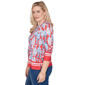 Petite Alfred Dunner Port Side 3/4 Sleeve Mosaic Fish Blouse - image 3