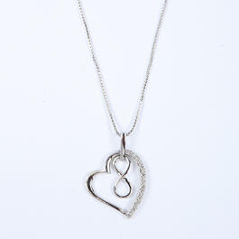 Marsala Diamond Accent 1/10ctw. Heart & Infinity Necklace