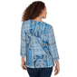 Petite Alfred Dunner Classics 3/4 Sleeve Patchwork Blouse - image 2