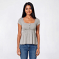 Juniors Madden Girl Square Neck Button Front Babydoll Top - image 1