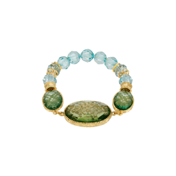 1928 Jewelry Aqua Oval Faceted Stretch Bracelet