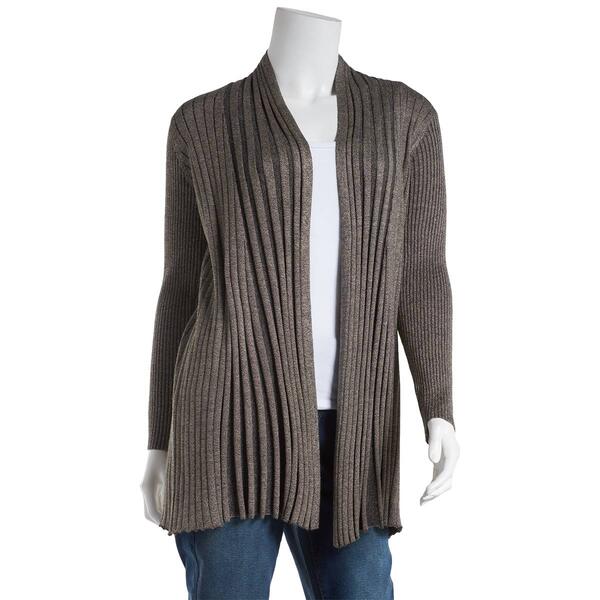 Plus Size Birch Long Sleeve Marled Fine Gauge Rib Cardigan - image 