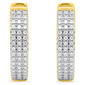 Diamond Classics™ Yellow Gold 1/4ctw. Diamond 3-Row Hoop Earrings - image 2