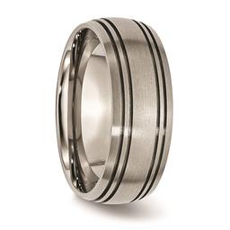 Mens Endless Affection™ 8mm Grooved Satin Edge Wedding Band