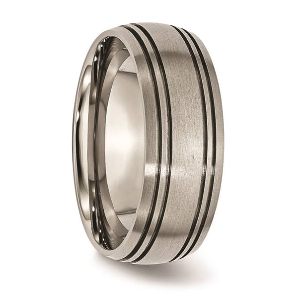 Mens Endless Affection&#8482; 8mm Grooved Satin Edge Wedding Band
