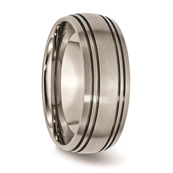 Mens Endless Affection&#8482; 8mm Grooved Satin Edge Wedding Band