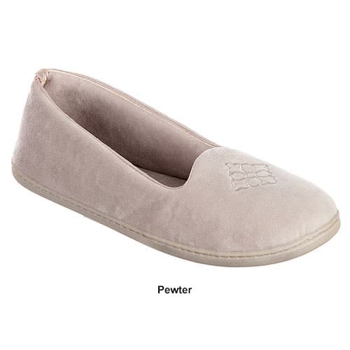 Womens Dearfoams&#174; Microfiber Velour Closed Back Slippers