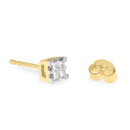 Diamond Classics™ 10kt. Princess Diamond Quad Stud Earrings