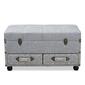 Baxton Studio Flynn 2-Drawer Storage Trunk Ottoman - image 3