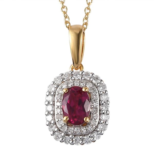 Nova Star(R) Created Ruby & Lab Grown Diamond Pendant - image 