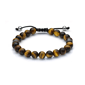 Mens Lynx Stainless Steel Bracelet with Tiger Eye Beads - image 1