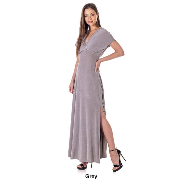Womens 24/7 Comfort Apparel Side Slit Empire Waist Dress