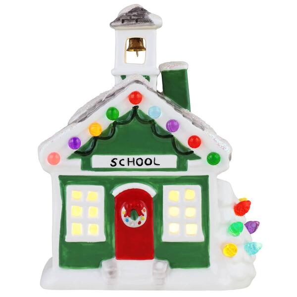 Mr. Christmas 6in. Nostalgic Ceramic Village School - image 