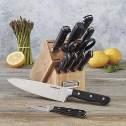 Cuisanart(R) 12pc. Triple Rivet Black Cutlery Block Set