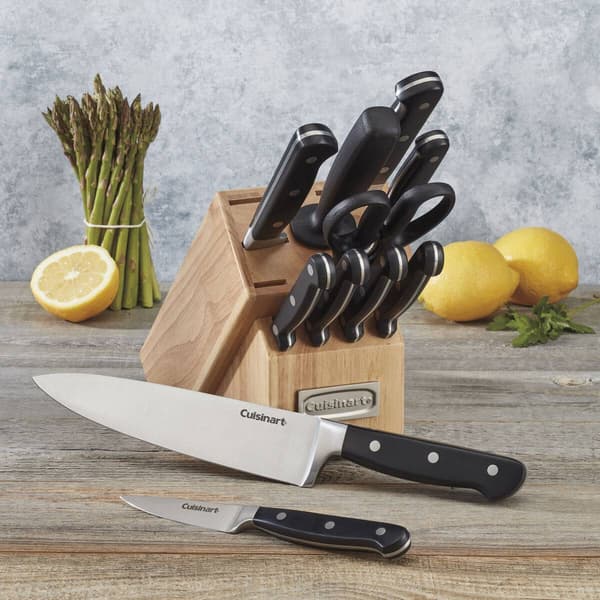 Cuisanart(R) 12pc. Triple Rivet Black Cutlery Block Set - image 