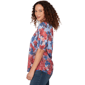Womens Ruby Rd. French Riviera Pleated Floral Lace Trim Blouse - image 4
