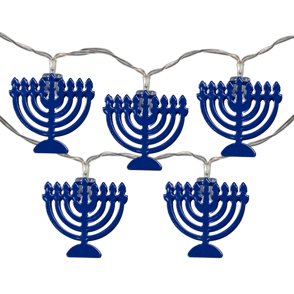 Northlight 5ft. Clear LED Menorah Hanukkah Light Set