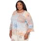 Plus Size Alfred Dunner Beachcomber Flounce Sleeve Blouse - image 3