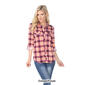 Womens White Mark Oakley Stretch Plaid Casual Button Down Top - image 7