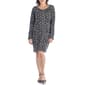 Womens 24/7 Comfort Apparel Leaf Print Long Sleeve Sweater Dress - image 1