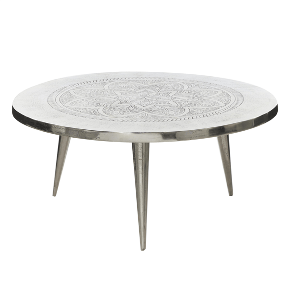 9th & Pike(R) Traditional Silver Aluminum Metal Coffee Table - image 
