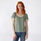 Juniors Wallflower Layla Yum Jersey Scoop Neck Button Front Top - image 1