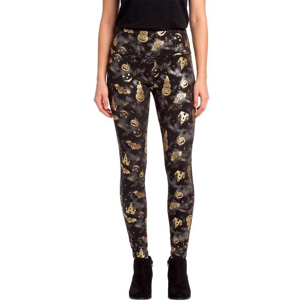 Womens French Laundry Brushback Hacci Leggings - Halloween Foil