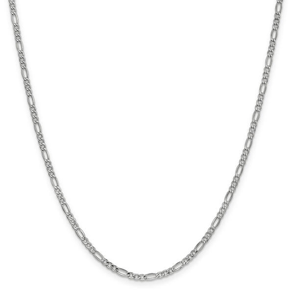 Unisex Gold Classics&#40;tm&#41; 2.5mm. 14k White Semi Solid Figaro Necklace - image 