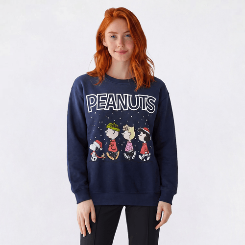 Juniors Peanuts(tm) Snow Day Crewneck Fleece - image 