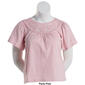Womens Premise Short Sleeve Embroidered Neckline Top - image 3