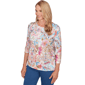Petite Alfred Dunner Classics 3/4 Sleeve Paisley Floral Blouse - image 3