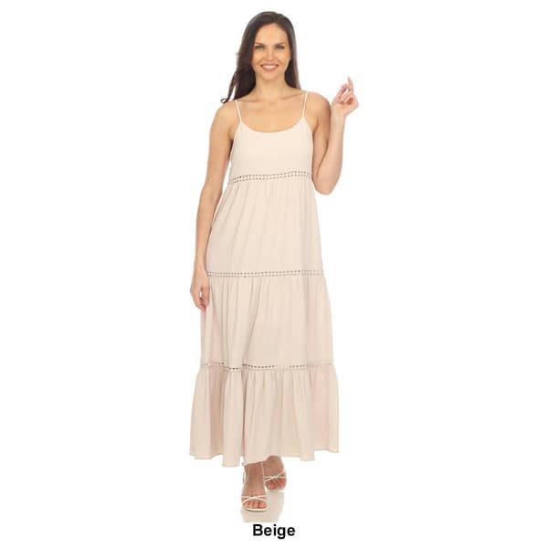 Womens White Mark Scoop Neck Empire Waist Tiered Maxi Dress