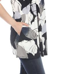 Womens White Mark Pleated Front Sleeveless Tunic Top