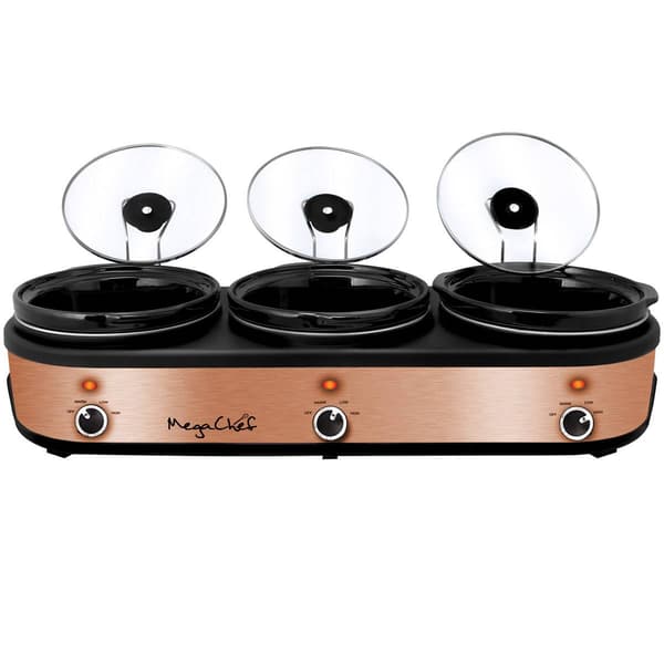 MegaChef Triple 2.5qrt. Slow Cooker & Buffet Server